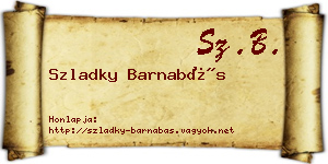 Szladky Barnabás névjegykártya