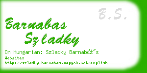 barnabas szladky business card